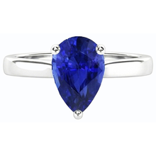 Afbeelding in Gallery-weergave laden, echte pear saffier 2karaat ring op wit