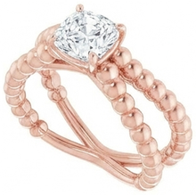 Afbeelding in Gallery-weergave laden, Solitaire Kussen Oude Mijnwerker Natuurlijke uit de aarde gewonnen Diamanten Ring met Pootjes Gespleten Schacht 3.50 Karaat