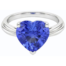Afbeelding in Gallery-weergave laden, Solitaire Lichtblauwe Saffier Hart Ring 2.50 Karaat Prong Set Sieraden