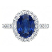Afbeelding in Gallery-weergave laden, echte round saffier 3.50karaat ring close-up detail