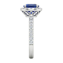 Afbeelding in Gallery-weergave laden, echte round saffier 3.50karaat ring profielweergave