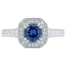 Afbeelding in Gallery-weergave laden, echte round saffier 3.75karaat ring close-up detail
