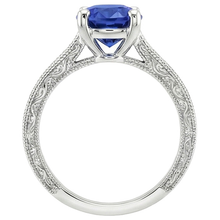 Afbeelding in Gallery-weergave laden, echte round diamant 3karaat ring zijaanzicht