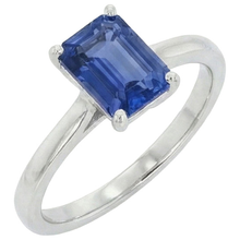 Afbeelding in Gallery-weergave laden, Solitaire Natuurlijke Blauwe Saffier Ring Emerald Prong Set 1,50 Karaat