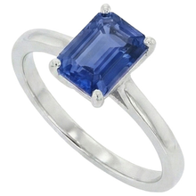 Afbeelding in Gallery-weergave laden, Solitaire Natuurlijke Blauwe Saffier Ring Emerald Prong Set 1,50 Karaat