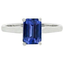 Afbeelding in Gallery-weergave laden, Solitaire Natuurlijke Blauwe Saffier Ring Emerald Prong Set 1,50 Karaat