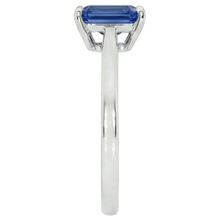 Afbeelding in Gallery-weergave laden, Solitaire Natuurlijke Blauwe Saffier Ring Emerald Prong Set 1,50 Karaat