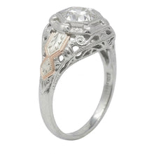 Afbeelding in Gallery-weergave laden, Solitaire Oud Geslepen Natuurlijke uit de aarde gewonnen Diamanten Fantasie Ring Lunette Antieke Stijl 2 Karaat