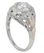 Afbeelding in Gallery-weergave laden, Solitaire Oud Geslepen Natuurlijke uit de aarde gewonnen Diamanten Fantasie Ring Lunette Antieke Stijl 2 Karaat
