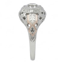 Afbeelding in Gallery-weergave laden, Solitaire Oud Geslepen Natuurlijke uit de aarde gewonnen Diamanten Fantasie Ring Lunette Antieke Stijl 2 Karaat