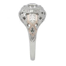 Afbeelding in Gallery-weergave laden, Solitaire Oud Geslepen Natuurlijke uit de aarde gewonnen Diamanten Fantasie Ring Lunette Antieke Stijl 2 Karaat