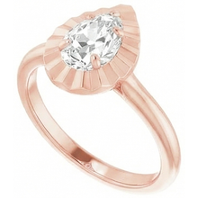 Afbeelding in Gallery-weergave laden, Solitaire Oud Geslepen Peer Natuurlijke uit de aarde gewonnen Diamanten Ring 14K Roségoud 2.15 Karaat