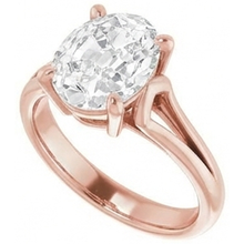 Afbeelding in Gallery-weergave laden, Solitaire Ovale Oud Geslepen Natuurlijke uit de a aarde gewonnen Diamanten Ring Prong Gezet 5.75 Karaat Gespleten Schacht