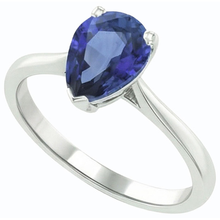 Afbeelding in Gallery-weergave laden, echte pear saffier 1.50karaat ring bovenaanzicht