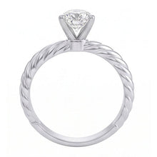 Afbeelding in Gallery-weergave laden, Solitaire Peer Echt Diamant 1,50 Karaat Trouwring Touw Stijl Shank