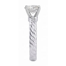 Afbeelding in Gallery-weergave laden, Solitaire Peer Echt Diamant 1,50 Karaat Trouwring Touw Stijl Shank