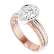 Afbeelding in Gallery-weergave laden, Solitaire Peer Oud Europees Geslepen Natuurlijke uit de aarde gewonnen Diamanten Ring Kastzetting 2.20 Karaat