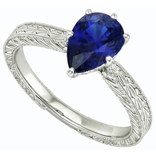 Afbeelding in Gallery-weergave laden, echte pear diamant 1.50karaat ring close-up detail