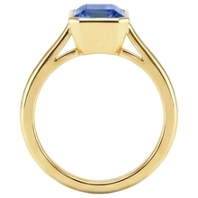 Afbeelding in Gallery-weergave laden, Solitaire Ring Bezel Set Emerald Sri Lankaanse saffier 3 karaat
