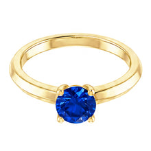 Afbeelding in Gallery-weergave laden, Solitaire Ring Blauwe Saffier 1,25 Karaat Geel Goud 14K Sieraden