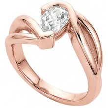 Afbeelding in Gallery-weergave laden, Solitaire Ring Oud Geslepen Peer Natuurlijke uit de aarde gewonnen Diamant Gedraaide Gespleten Schacht 2.25 Karaat