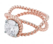 Afbeelding in Gallery-weergave laden, echte round diamant 1karaat ring zijaanzicht