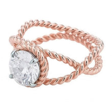 Afbeelding in Gallery-weergave laden, echte round diamant 1karaat ring zijaanzicht