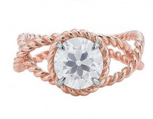 Afbeelding in Gallery-weergave laden, echte round diamant 1karaat ring close-up detail