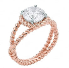 Afbeelding in Gallery-weergave laden, echte round diamant 1karaat ring bovenaanzicht