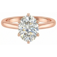 Afbeelding in Gallery-weergave laden, Solitaire Ring Ovaal Oud Geslepen uit de aarde gewonnen Diamant 6 Prong Gezet 3 Karaat Goud