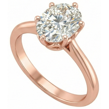 Afbeelding in Gallery-weergave laden, Solitaire Ring Ovaal Oud Geslepen uit de aarde gewonnen Diamant 6 Prong Gezet 3 Karaat Goud