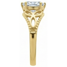 Afbeelding in Gallery-weergave laden, Solitaire Ring Ovaal Oud Geslepen Natuurlijke uit de aarde gewonnen Diamant Trinity Knoop Touw Stijl 3 Karaat