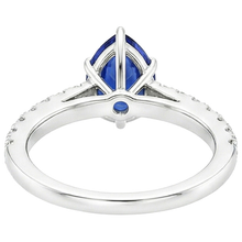 Afbeelding in Gallery-weergave laden, Solitaire Ring Peer Blauwe Saffier Pave Set Natuurlijke echte diamanten ( niet in een laboratorium gekweekt ) Accenten 5,25 Karaat