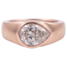 Afbeelding in Gallery-weergave laden, Solitaire Ring Peer Diamant 2 Karaat Roségoud Houtnerf Metaal