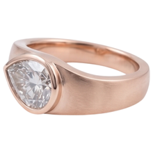 Afbeelding in Gallery-weergave laden, Solitaire Ring Peer Diamant 2 Karaat Roségoud Houtnerf Metaal