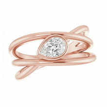 Afbeelding in Gallery-weergave laden, Solitaire Ring Peer Oud Slijpsel Natuurlijke uit de aarde gewonnen Diamant Kastzetting Gedraaide Schacht 2 Karaat
