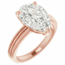 Afbeelding in Gallery-weergave laden, Solitaire Ring Peer Oude Mijnwerker Echte Natuurlijke uit de aarde gewonnen Diamant Prong Gezet 5 Karaat Goud