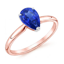 Afbeelding in Gallery-weergave laden, Solitaire Ring Peer Sri Lankaanse Saffier 3 Karaat