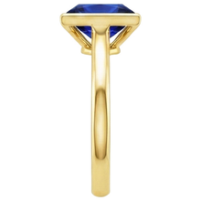 Afbeelding in Gallery-weergave laden, Natuurlijke (niet labgekweekte) Solitaire Ring Princess Kastzetting Blauwe Saffier 5 Karaat Geelgoud