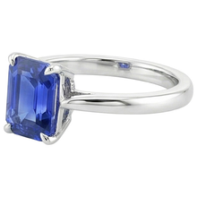 Afbeelding in Gallery-weergave laden, echte saffier 3karaat ring bovenaanzicht