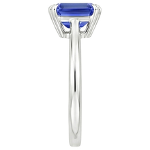 Afbeelding in Gallery-weergave laden, Solitaire Ring Smaragd Blauwe Saffier 3 Karaat Wit Goud 14K
