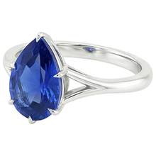Afbeelding in Gallery-weergave laden, echte pear diamant 2.50karaat ring bovenaanzicht