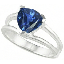 Afbeelding in Gallery-weergave laden, Solitaire Ring Split Shank Triljoen Sri Lankaanse saffier 1 karaat