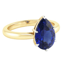 Afbeelding in Gallery-weergave laden, echte pear diamant 3karaat ring close-up detail
