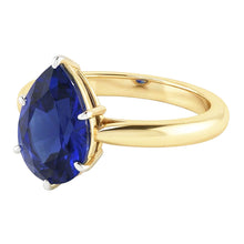 Afbeelding in Gallery-weergave laden, echte pear diamant 3karaat ring bovenaanzicht