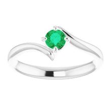 Afbeelding in Gallery-weergave laden, Solitaire Ring Twist Stijl Groene Smaragd 1,25 Karaat Wit Goud