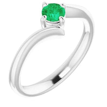 Afbeelding in Gallery-weergave laden, Solitaire Ring Twist Stijl Groene Smaragd 1,25 Karaat Wit Goud