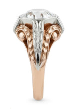 Afbeelding in Gallery-weergave laden, Solitaire Ring Vintage Kastzetting Rond Oud Geslepen Echte Natuurlijke uit de aarde gewonnen Diamant 2 Karaat