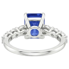 Afbeelding in Gallery-weergave laden, Solitaire Ring met Accenten Blauwe Saffier & Diamant 4 Karaat