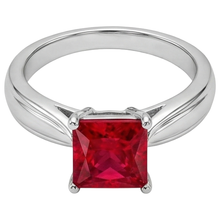 Afbeelding in Gallery-weergave laden, Solitaire Robijn Ring 1 Karaat Wit Goud 14K